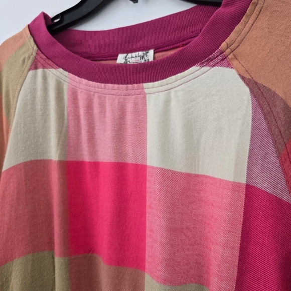 Free People Sugar Cookie Flannel Pajama Sweatshirt. Color Warm Combo. Size Small - Picture 4 of 11